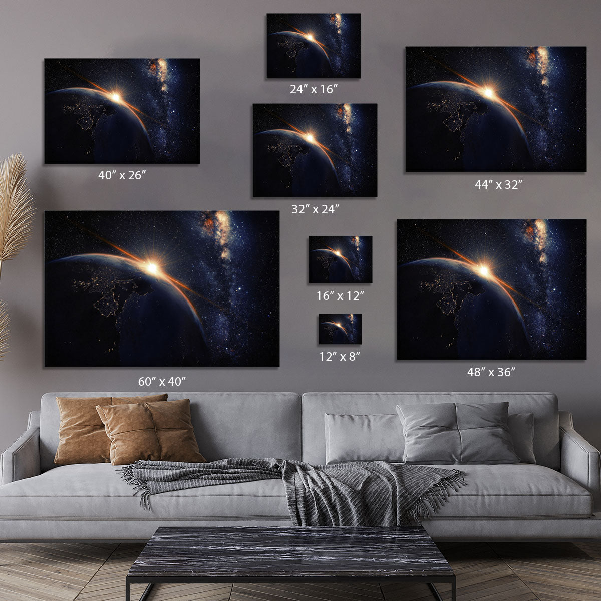 Sunrise seen from space Canvas Print or Poster - Canvas Art Rocks - 7