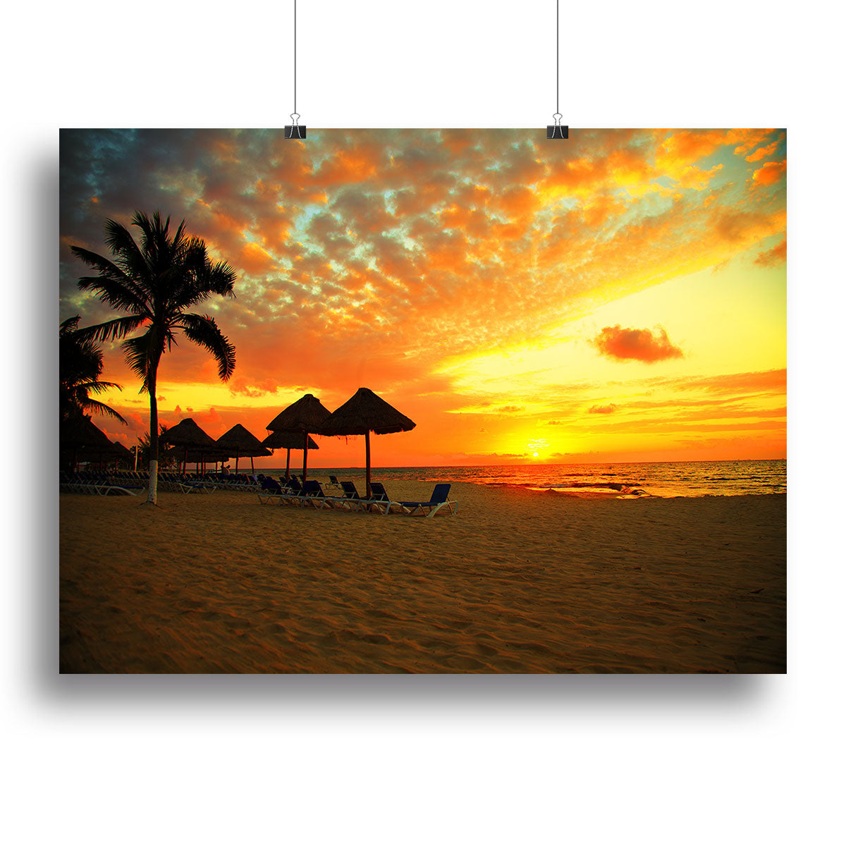 Sunset Scene at Tropical Beach Canvas Print or Poster - Canvas Art Rocks - 2