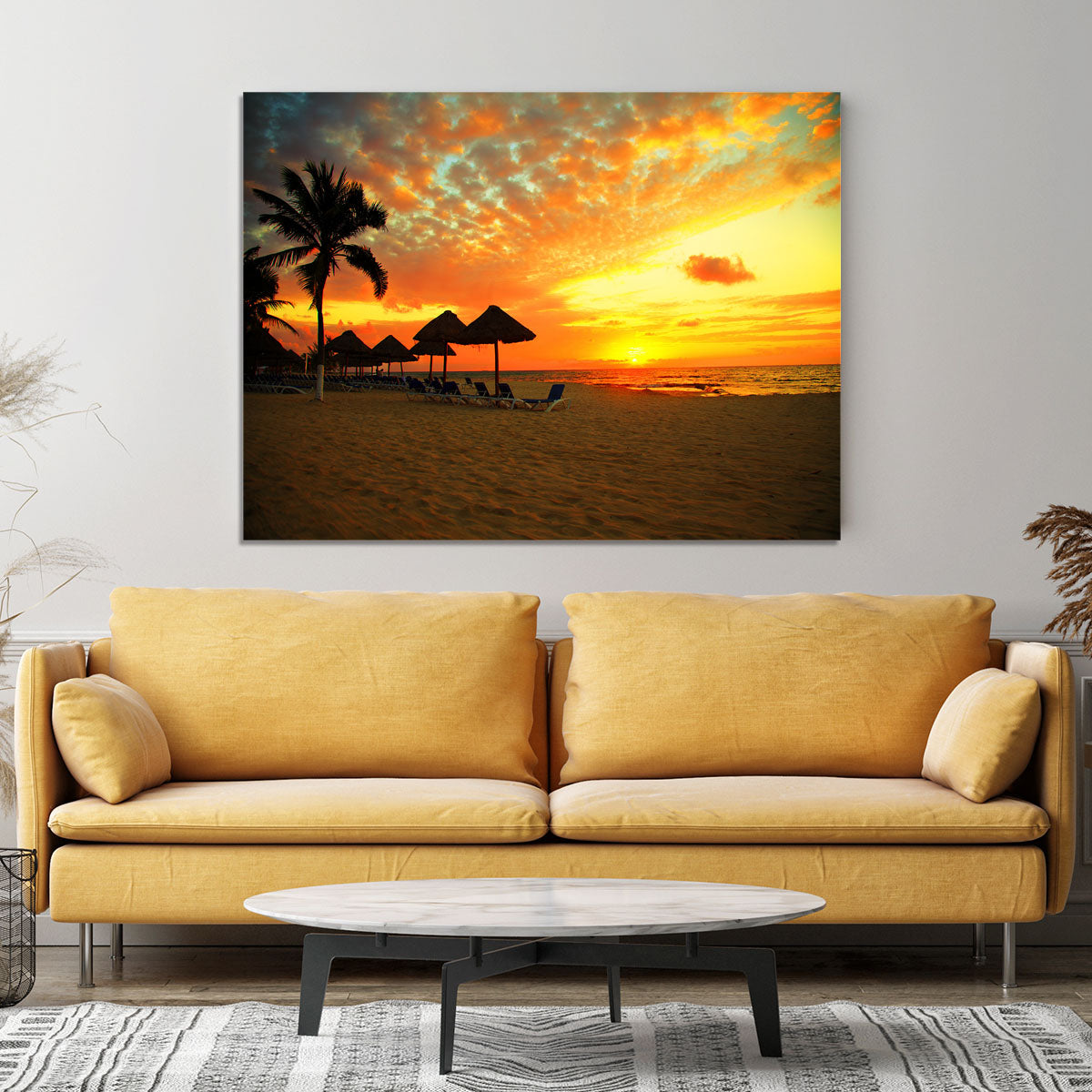 Sunset Scene at Tropical Beach Canvas Print or Poster - Canvas Art Rocks - 4