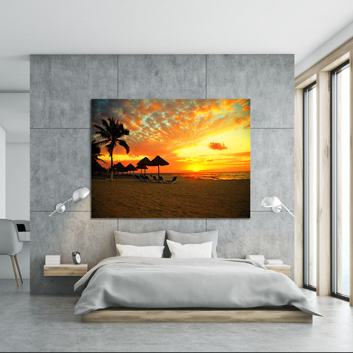 Sunset Scene at Tropical Beach Canvas Print or Poster - Canvas Art Rocks - 5