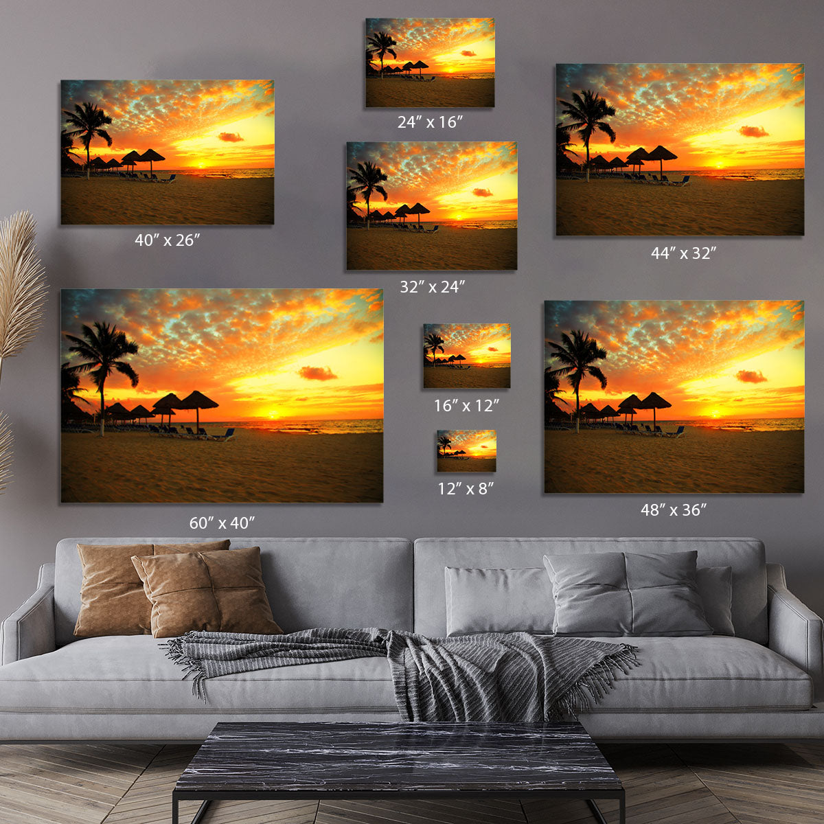 Sunset Scene at Tropical Beach Canvas Print or Poster - Canvas Art Rocks - 7