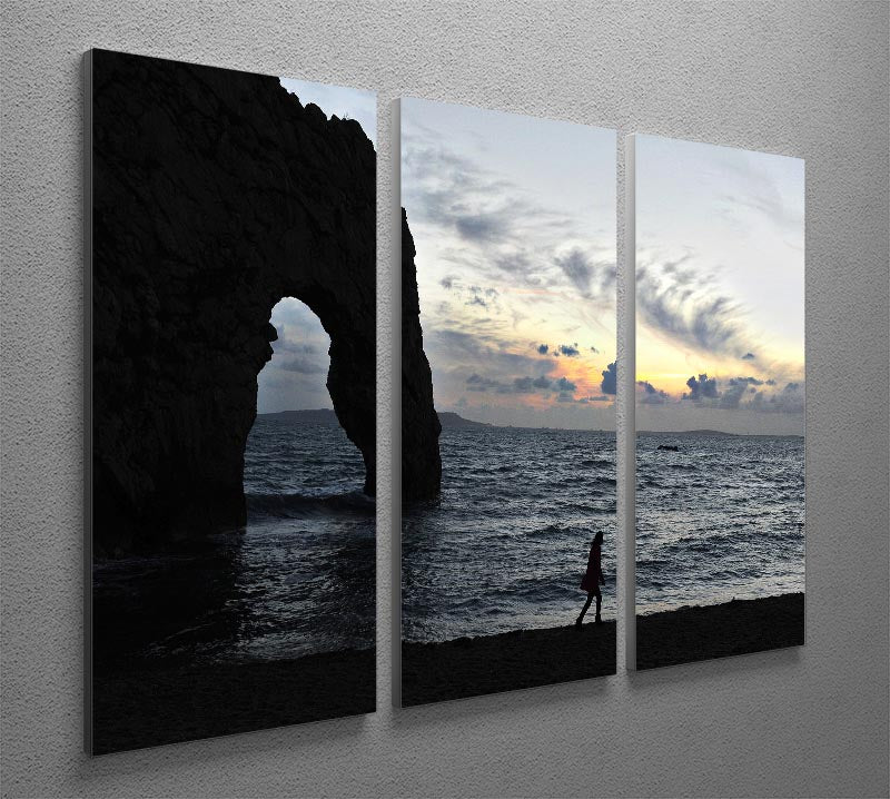 Sunset at Durdle Door 3 Split Panel Canvas Print - Canvas Art Rocks - 2
