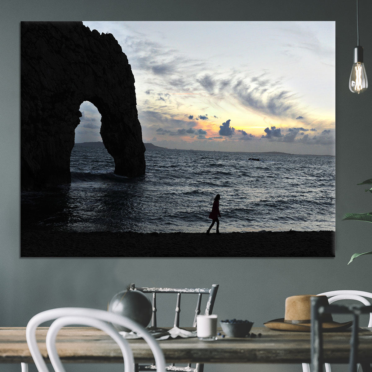 Sunset at Durdle Door Canvas Print or Poster - Canvas Art Rocks - 3