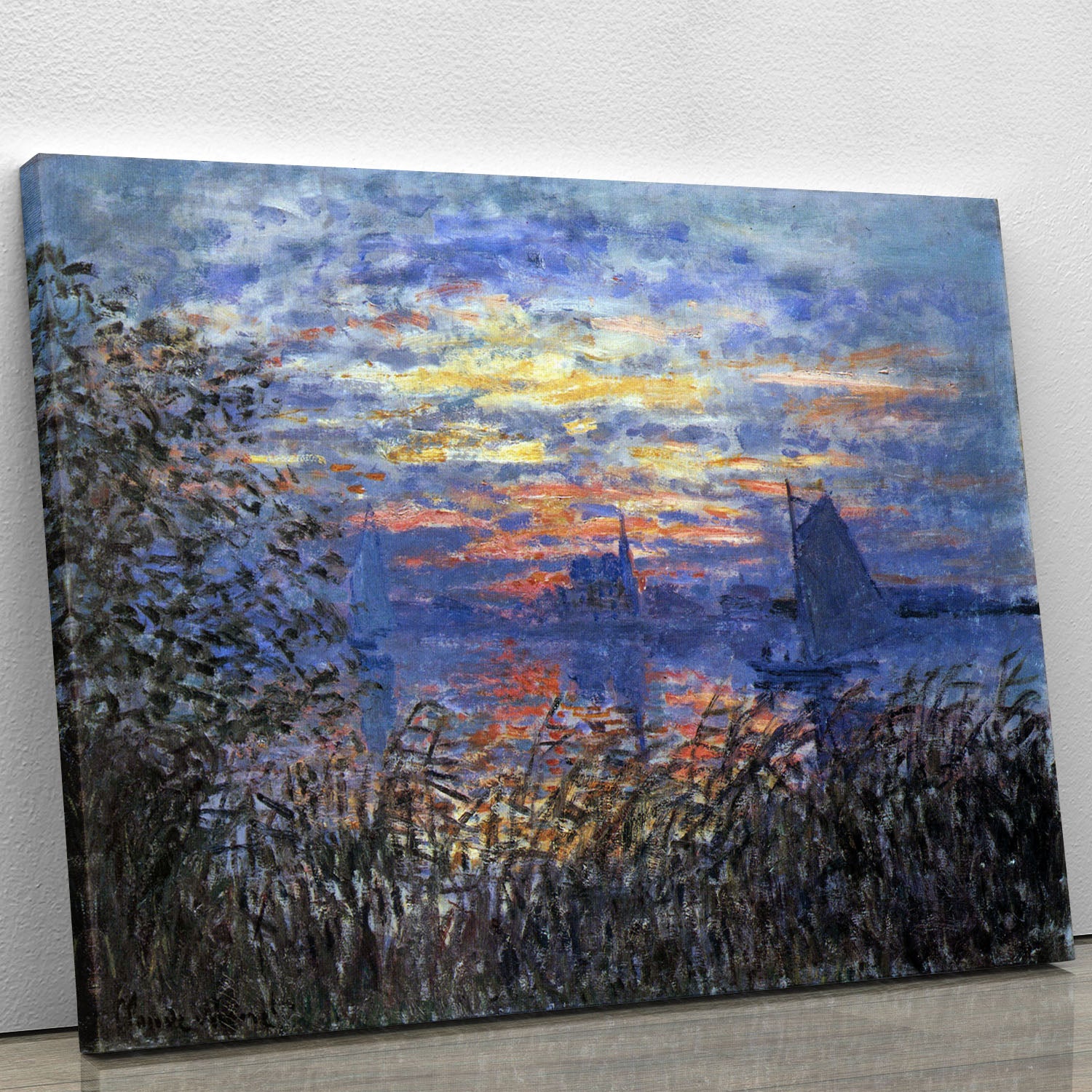 Sunset on the Seine by Monet Canvas Print or Poster - Canvas Art Rocks - 1