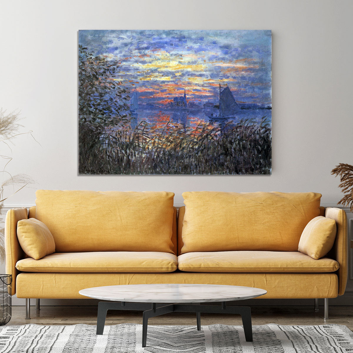 Sunset on the Seine by Monet Canvas Print or Poster - Canvas Art Rocks - 4