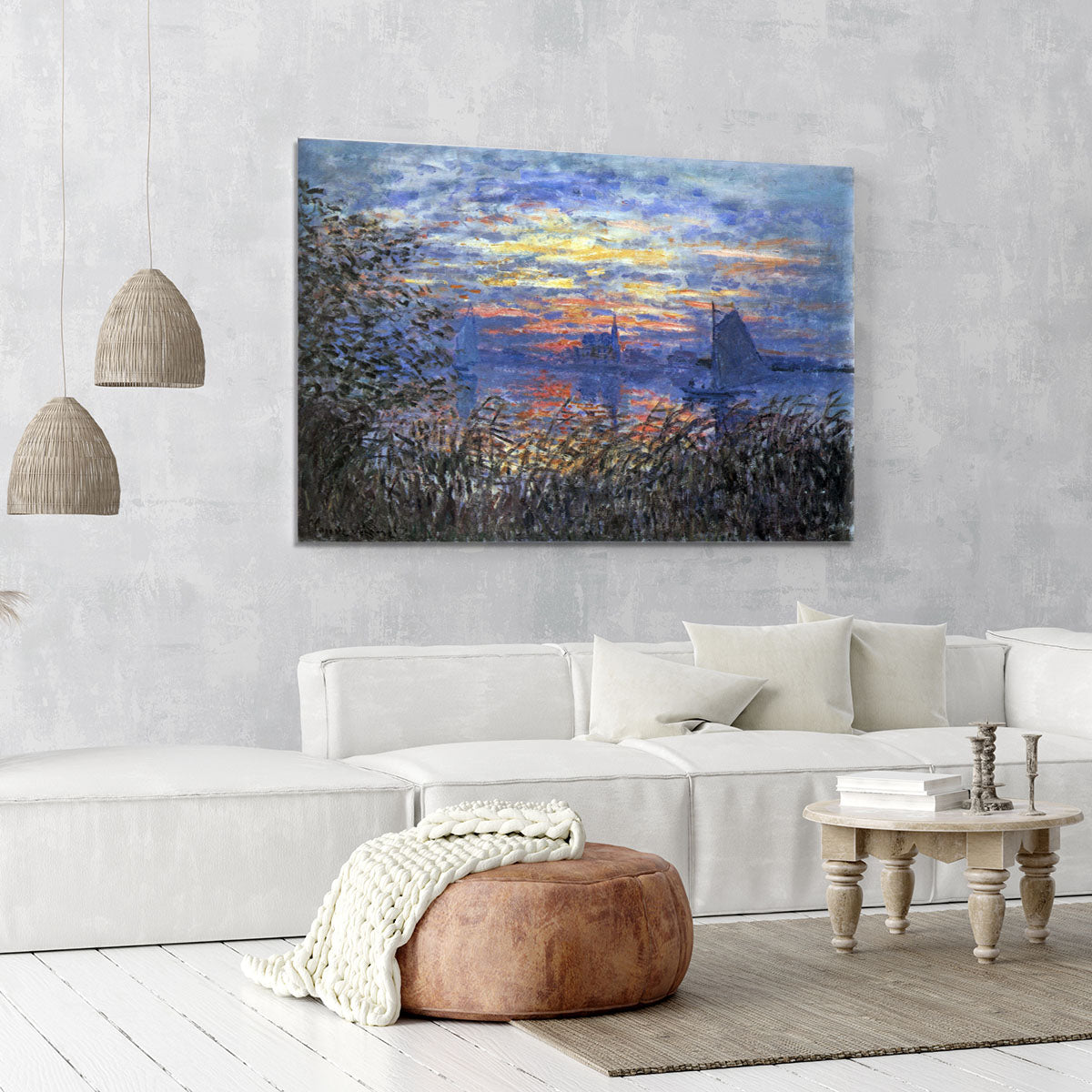 Sunset on the Seine by Monet Canvas Print or Poster - Canvas Art Rocks - 6