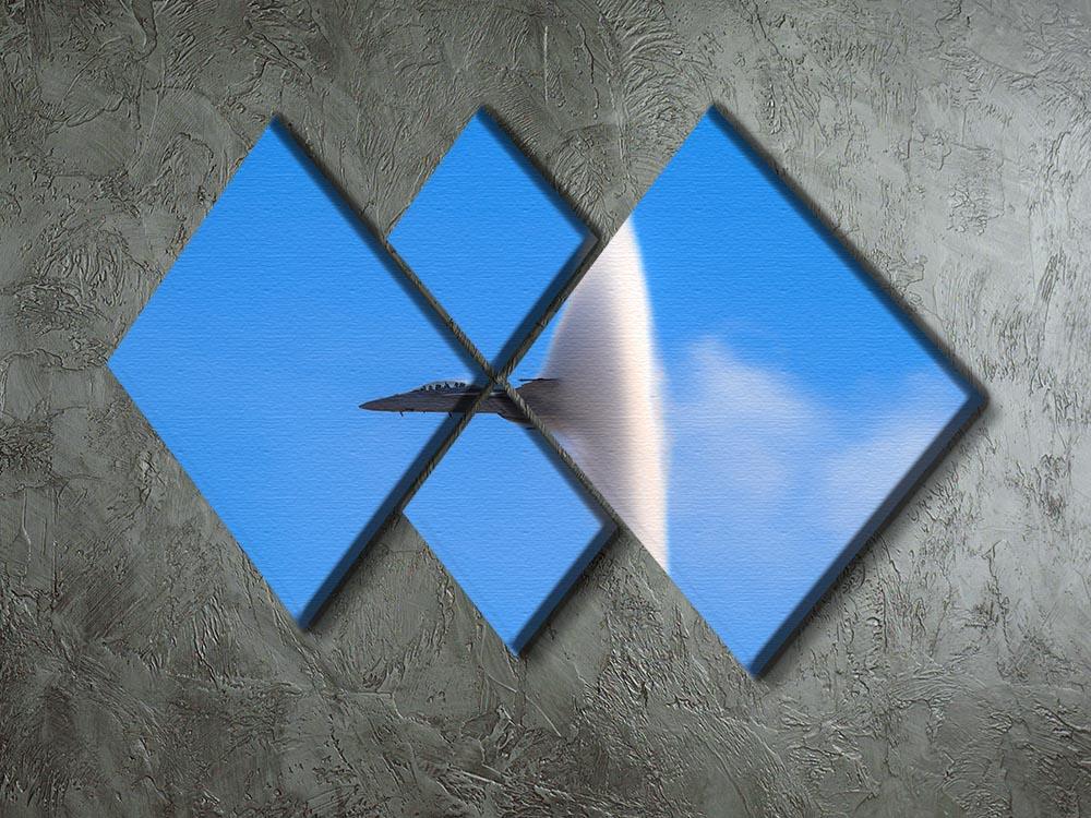 Super Hornet with transonic vapor cone 4 Square Multi Panel Canvas  - Canvas Art Rocks - 2