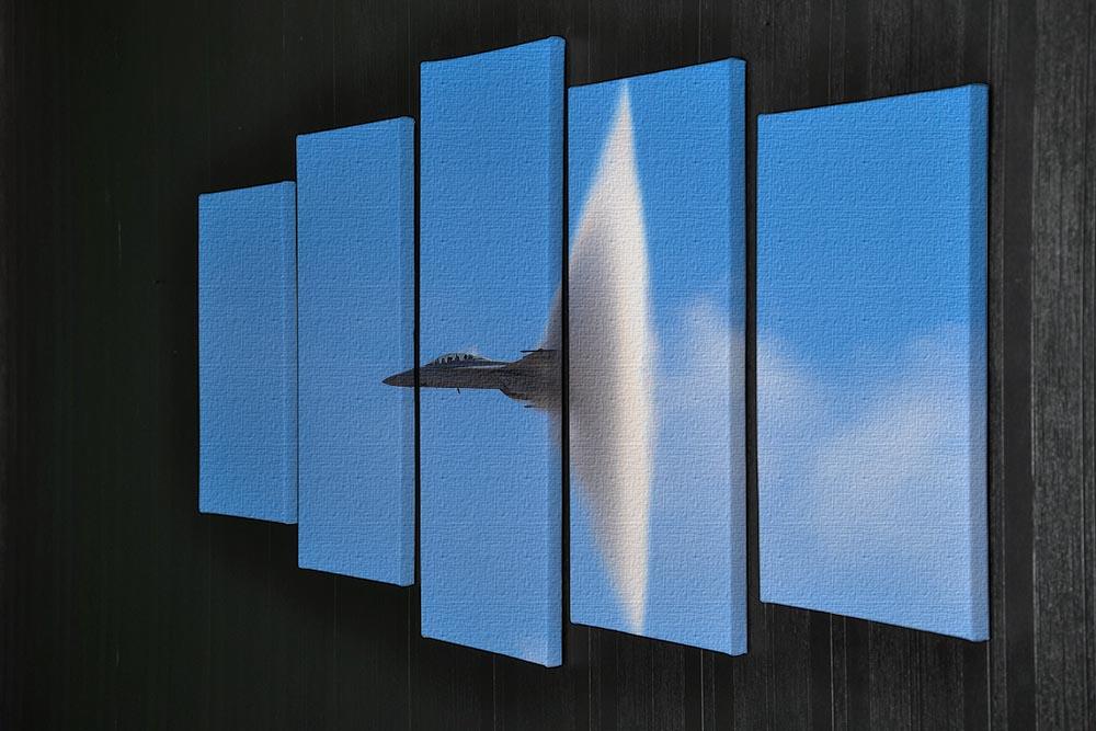 Super Hornet with transonic vapor cone 5 Split Panel Canvas  - Canvas Art Rocks - 2