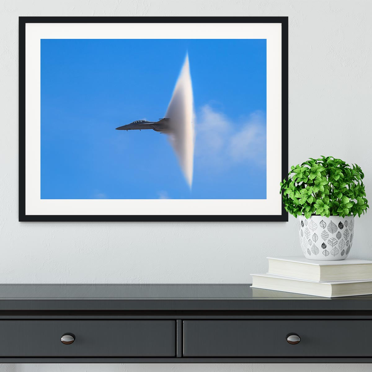 Super Hornet with transonic vapor cone Framed Print - Canvas Art Rocks - 1