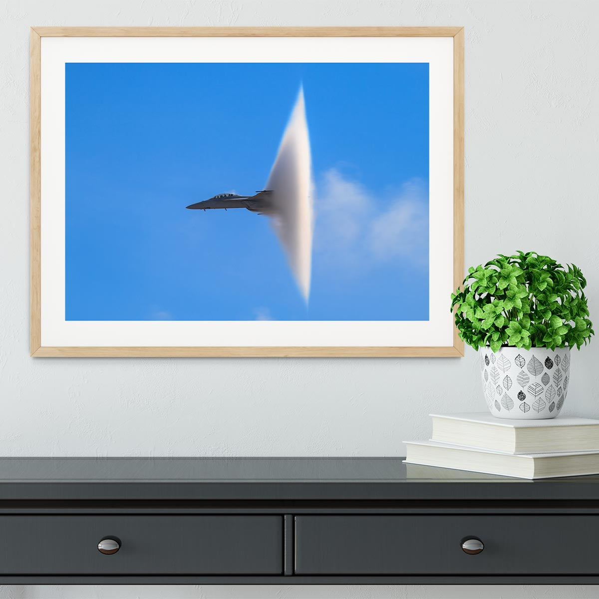Super Hornet with transonic vapor cone Framed Print - Canvas Art Rocks - 3