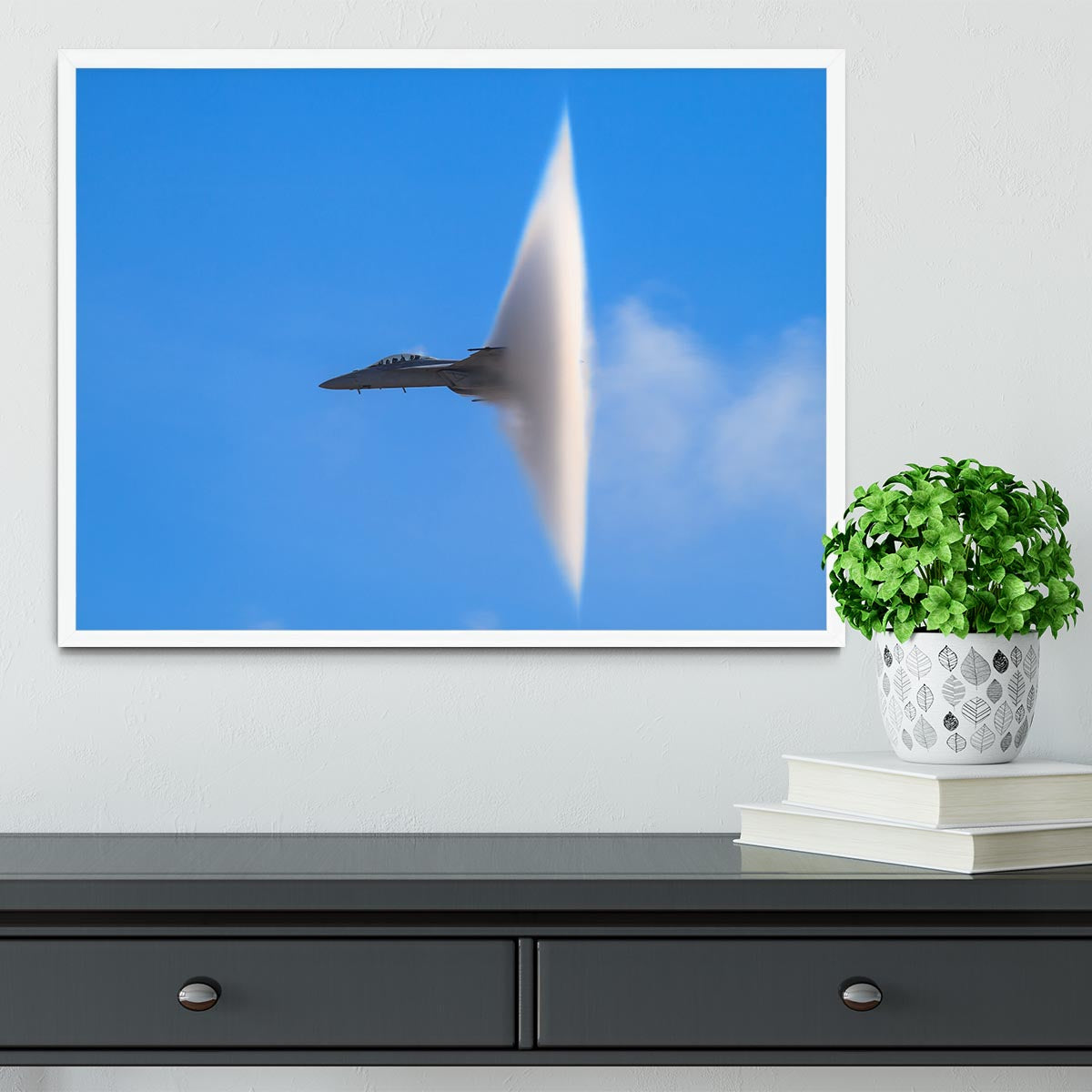 Super Hornet with transonic vapor cone Framed Print - Canvas Art Rocks -6