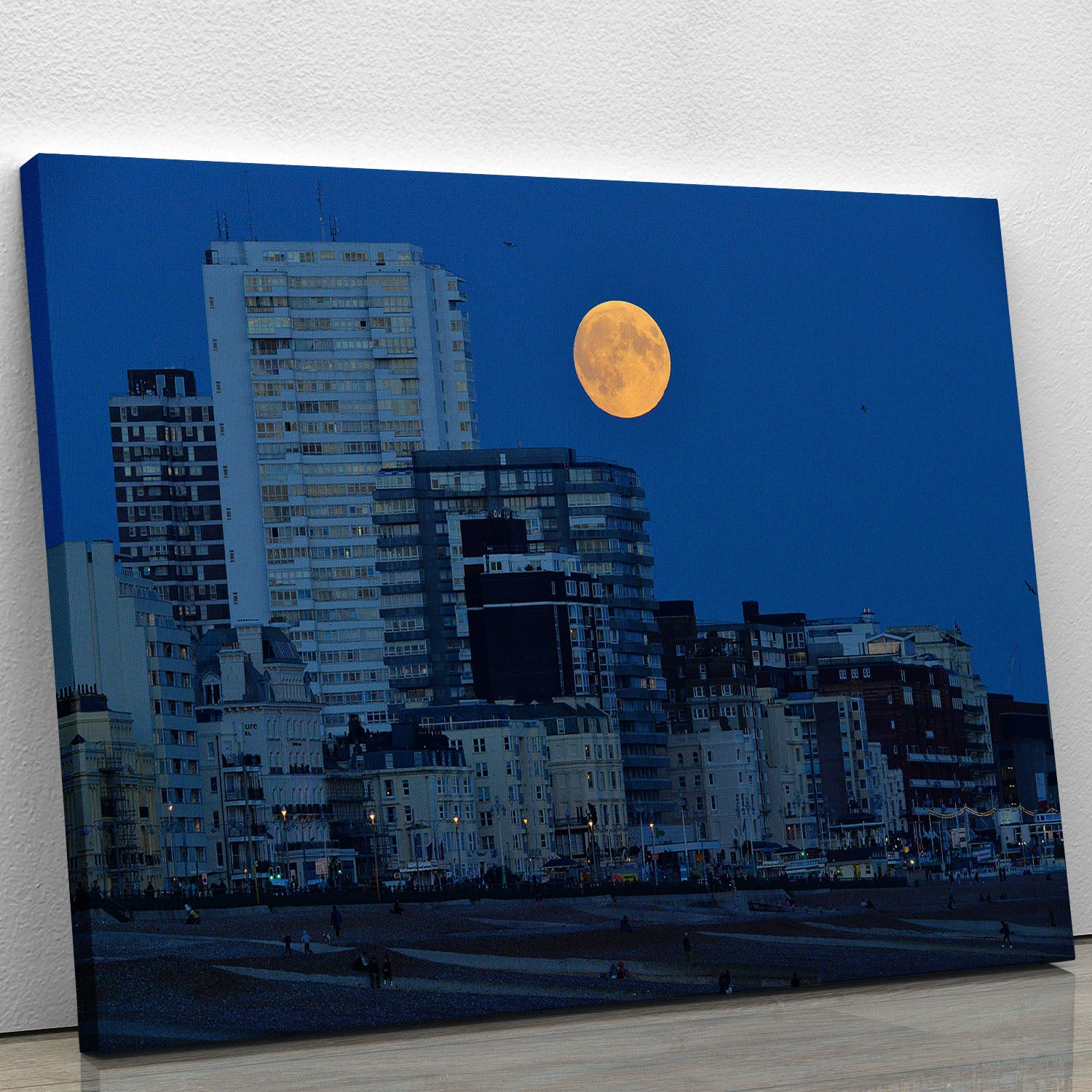 Super moon over Brighton Canvas Print or Poster - Canvas Art Rocks - 1