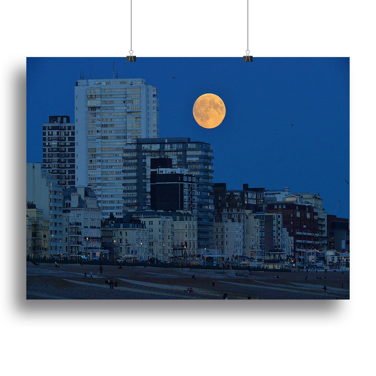 Super moon over Brighton Canvas Print or Poster - Canvas Art Rocks - 2