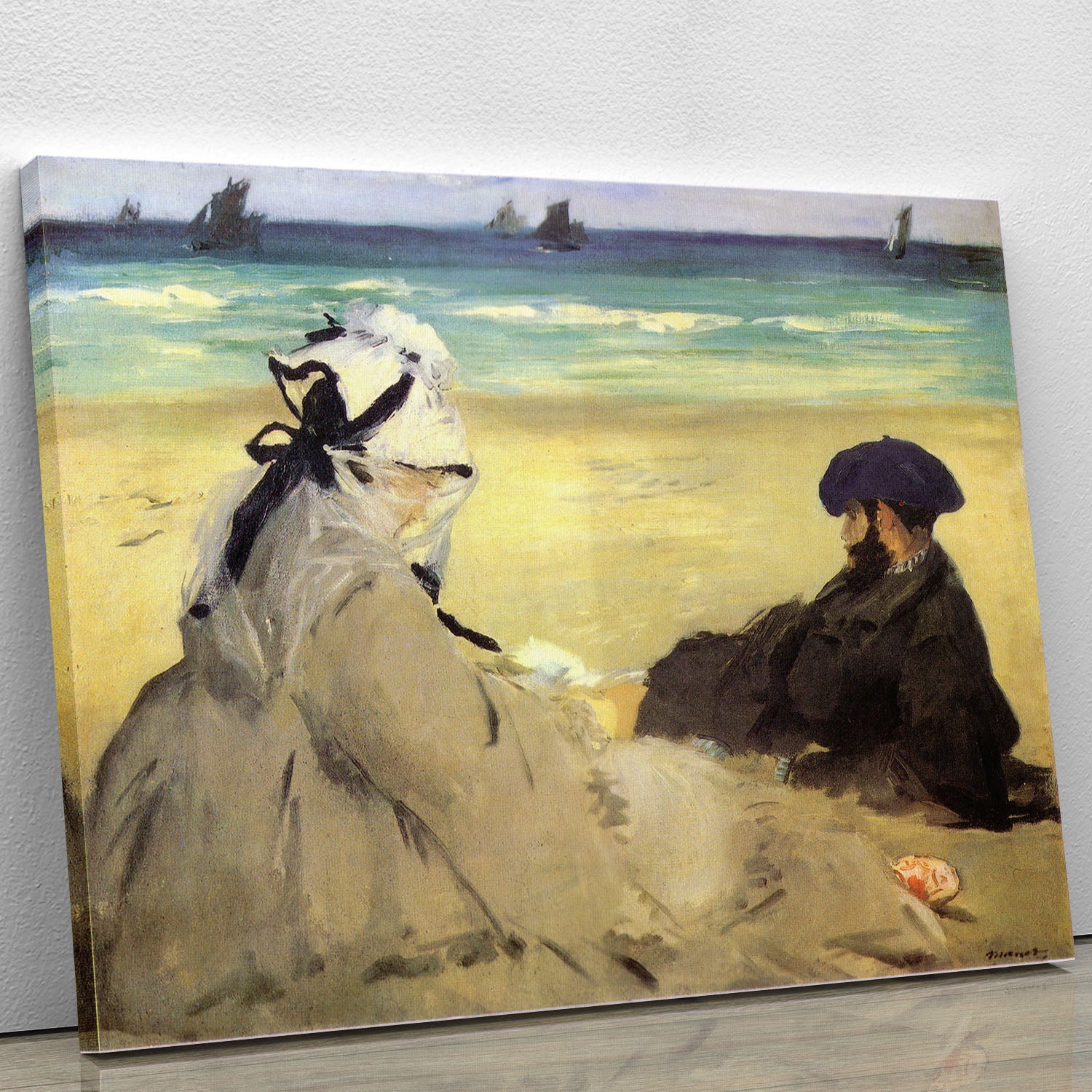 Sur la plage 1873 by Manet Canvas Print or Poster - Canvas Art Rocks - 1