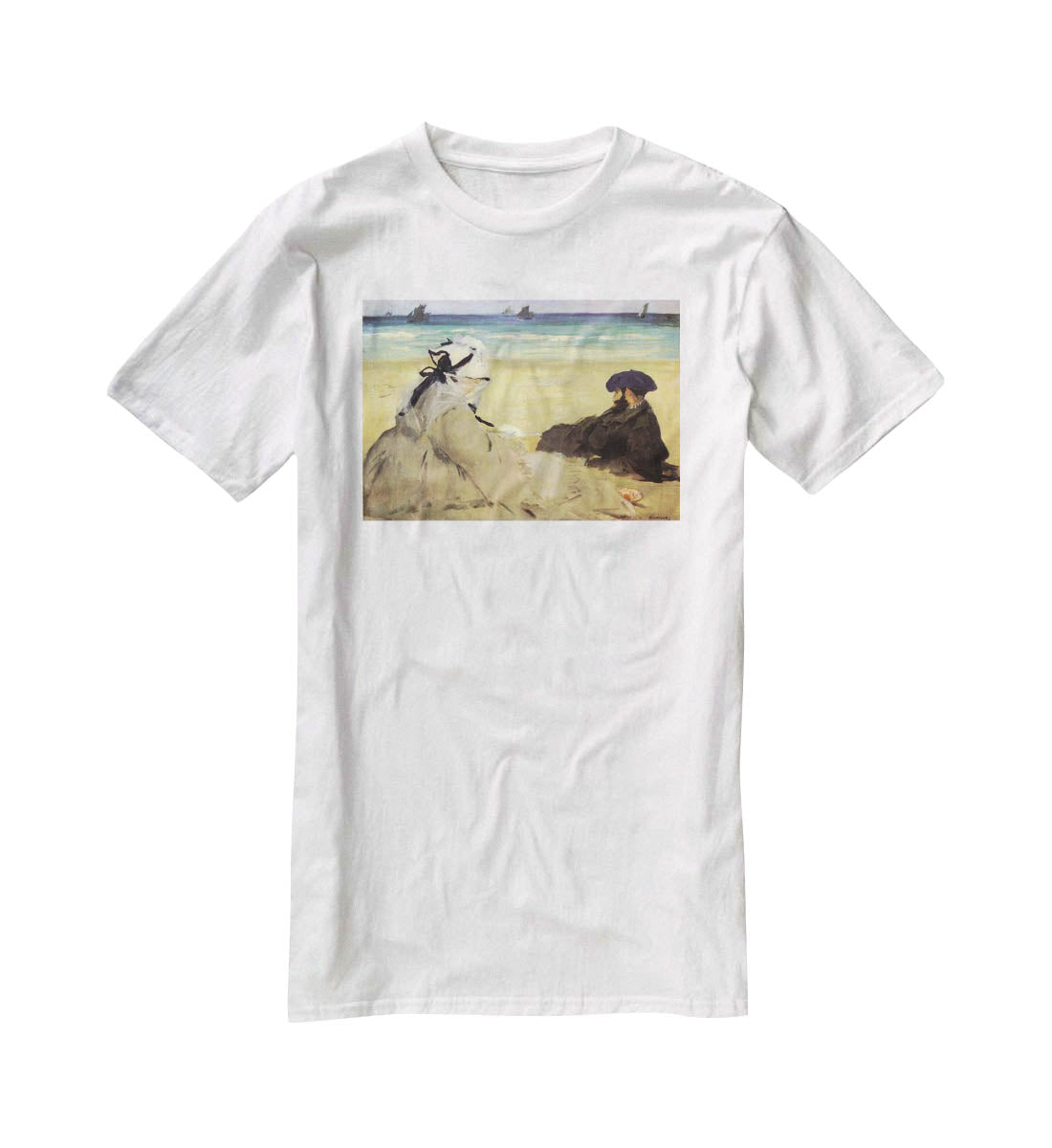 Sur la plage 1873 by Manet T-Shirt - Canvas Art Rocks - 5