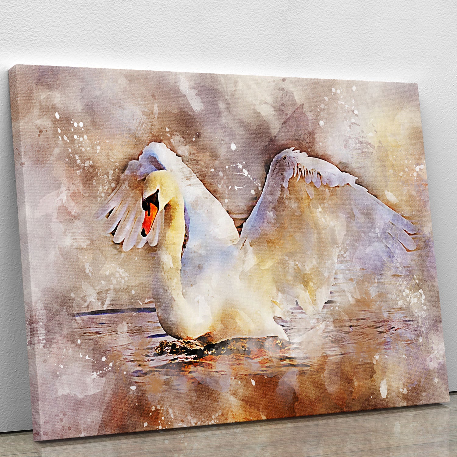 Swan Painting Canvas Print or Poster - Canvas Art Rocks - 1