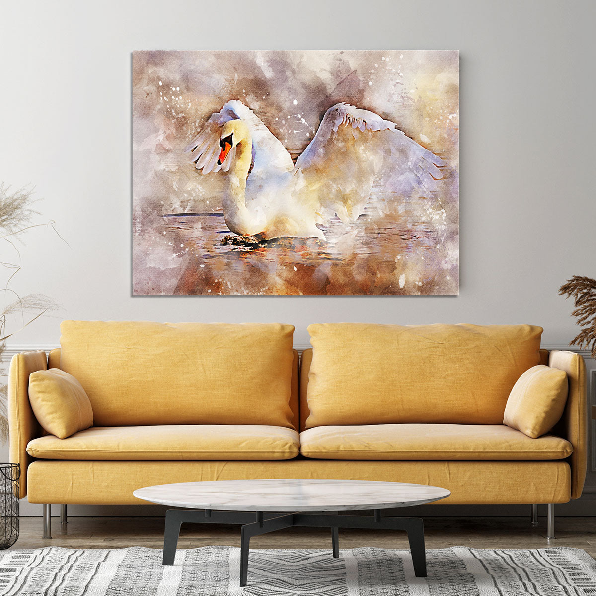 Swan Painting Canvas Print or Poster - Canvas Art Rocks - 4
