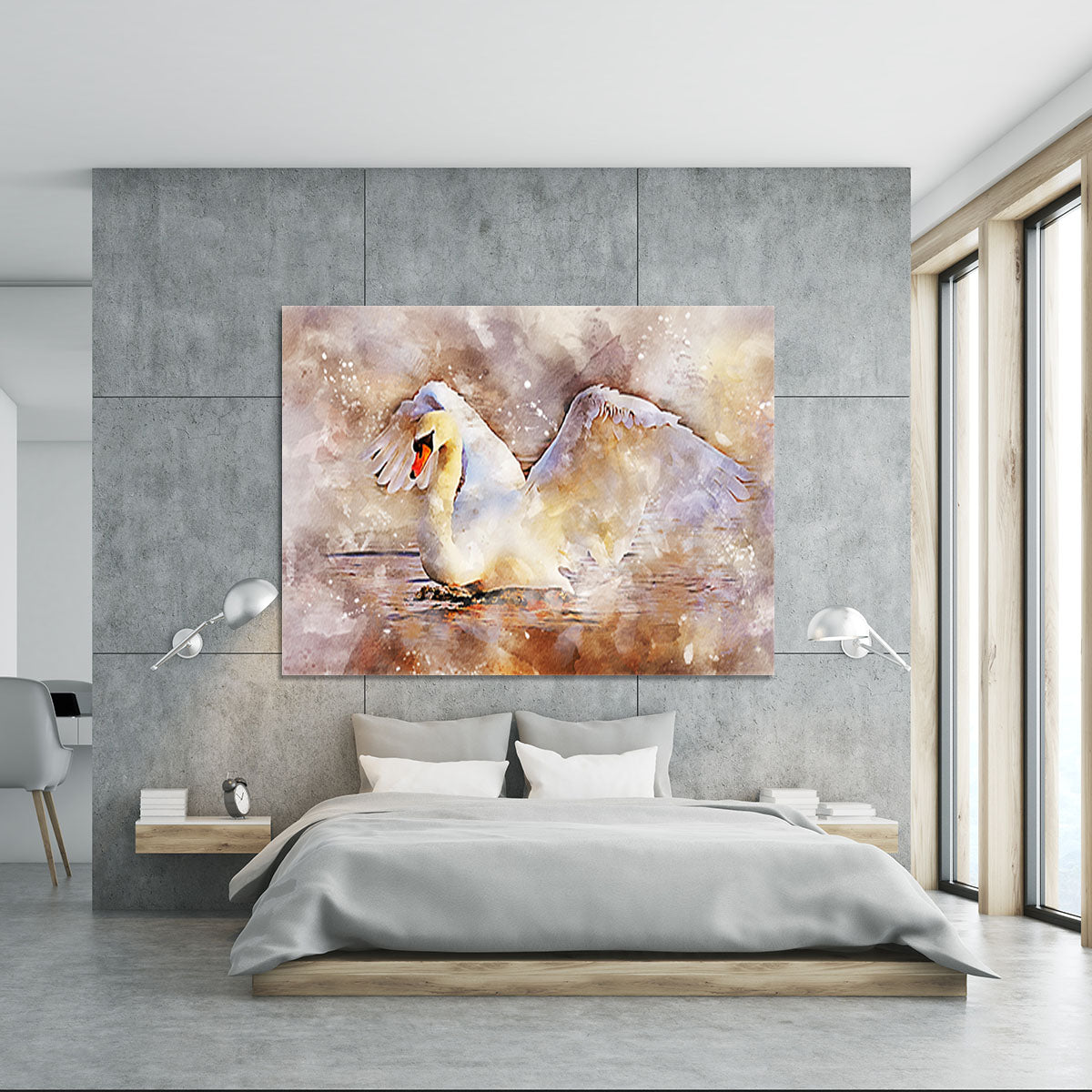 Swan Painting Canvas Print or Poster - Canvas Art Rocks - 5