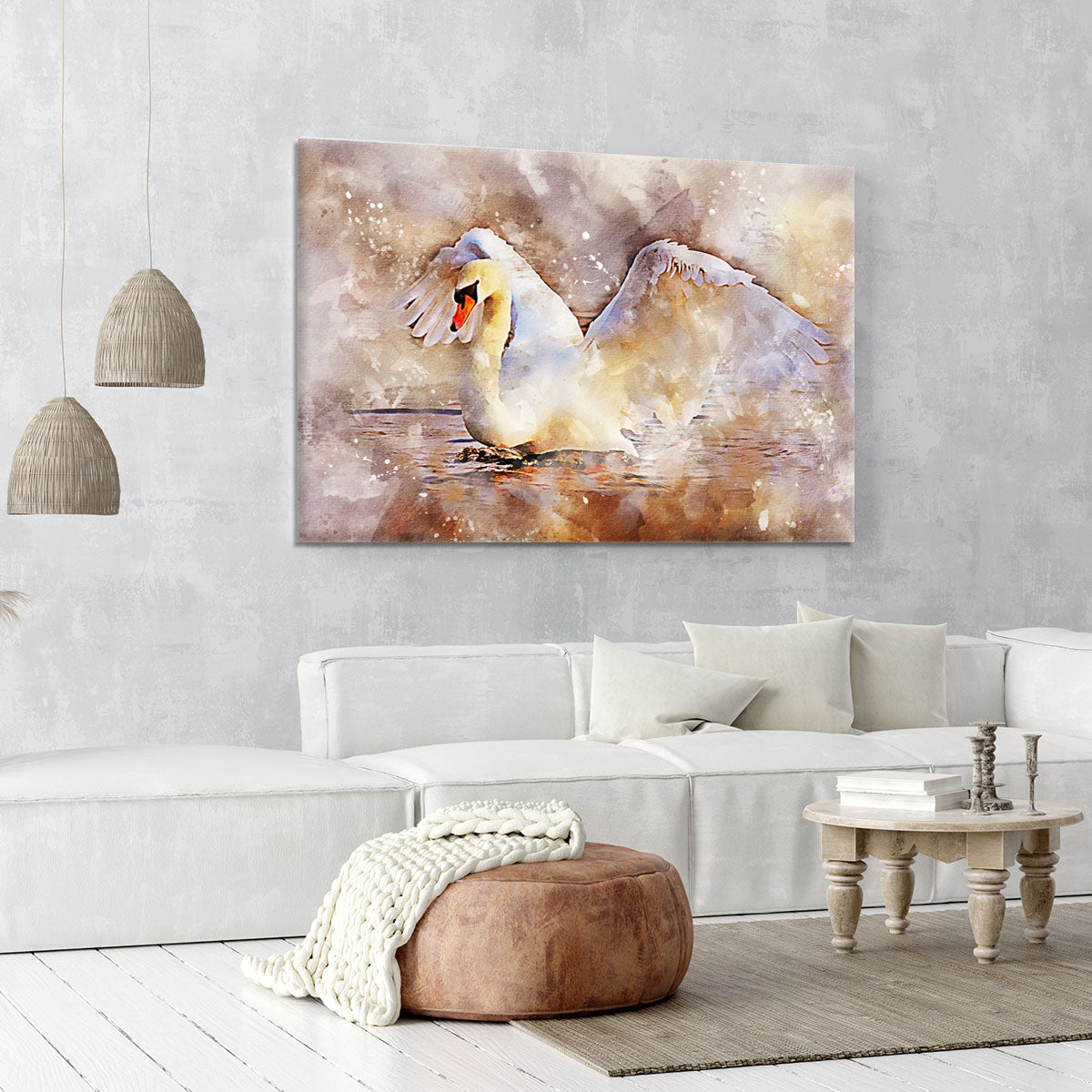 Swan Painting Canvas Print or Poster - Canvas Art Rocks - 6