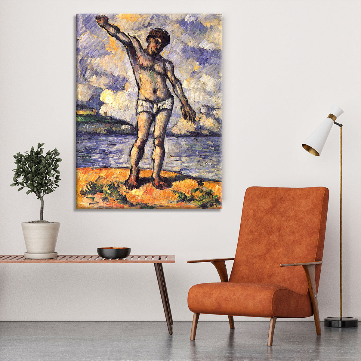 Swimmer with outstretched arms by Cezanne Canvas Print or Poster - Canvas Art Rocks - 6