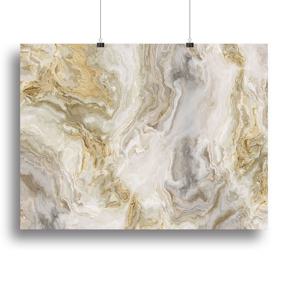 Swirled White Grey and Gold Marble Canvas Print or Poster - Canvas Art Rocks - 2
