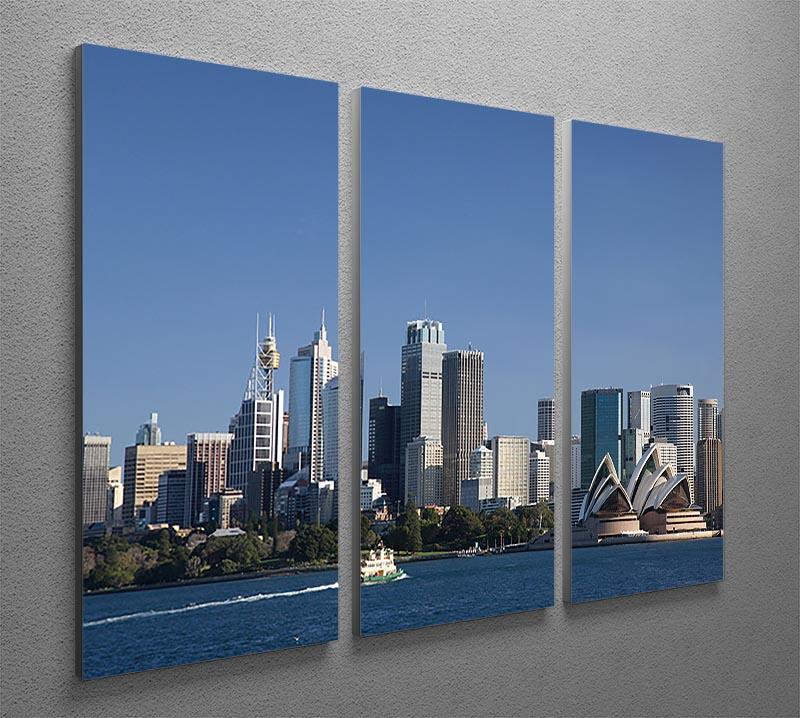 Sydney Cityscape Over Blue Sky 3 Split Panel Canvas Print - Canvas Art Rocks - 2