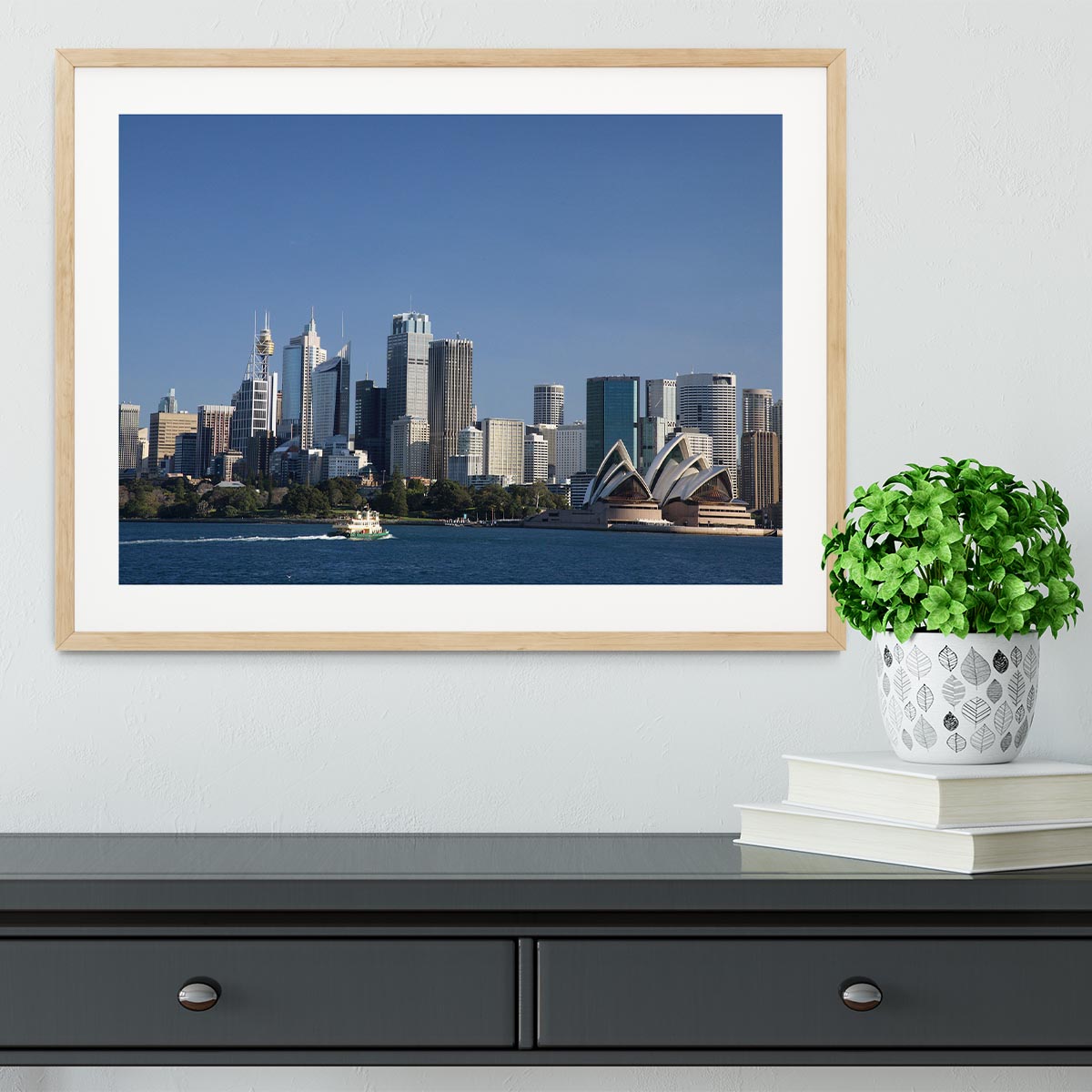 Sydney Cityscape Over Blue Sky Framed Print - Canvas Art Rocks - 3