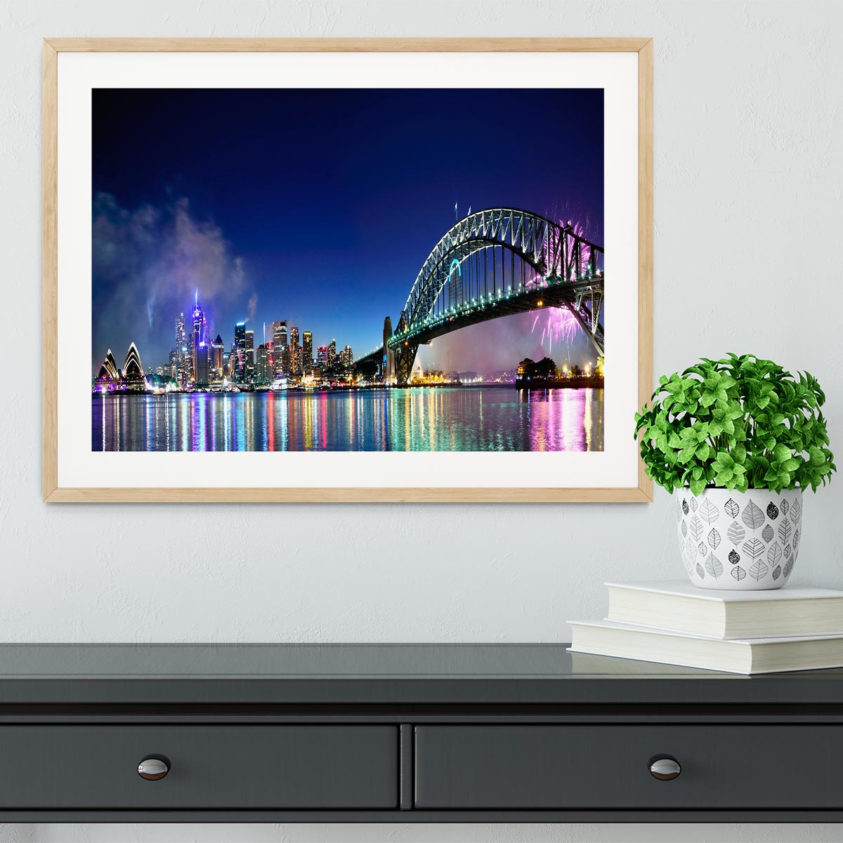 Sydney Harbour NYE Fireworks Framed Print - Canvas Art Rocks - 3