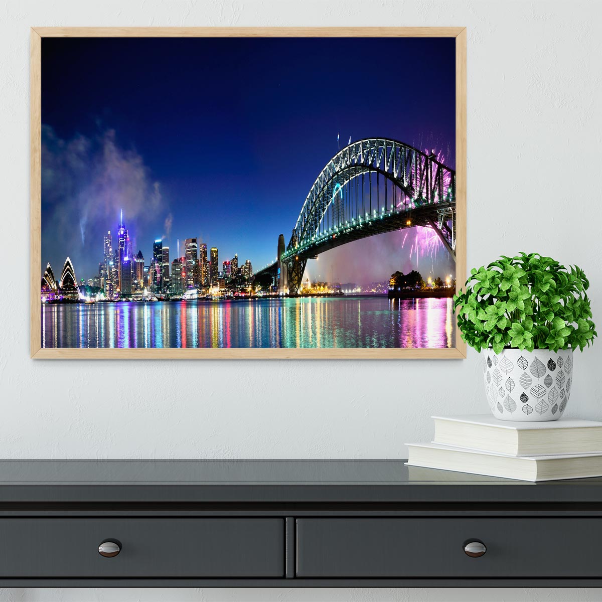 Sydney Harbour NYE Fireworks Framed Print - Canvas Art Rocks - 4