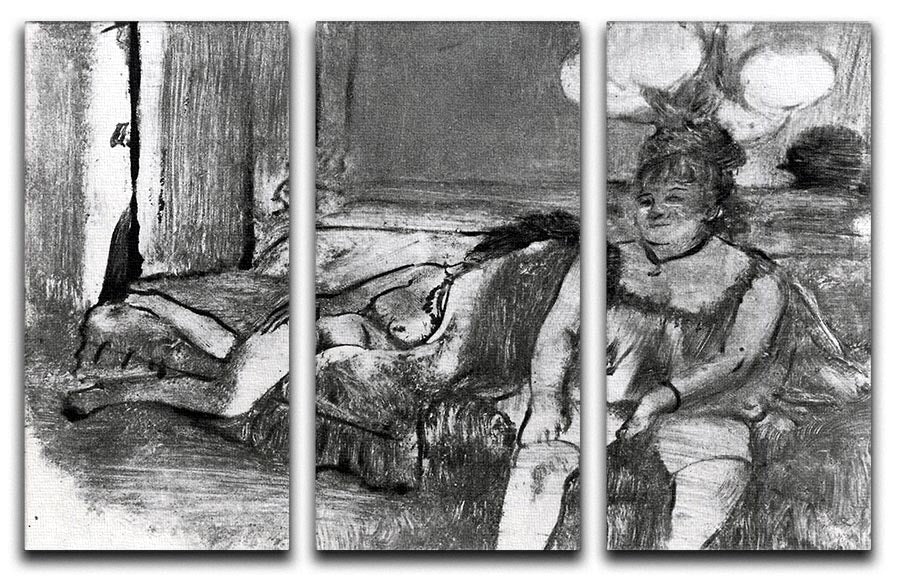 Taking a rest by Degas 3 Split Panel Canvas Print - Canvas Art Rocks - 1
