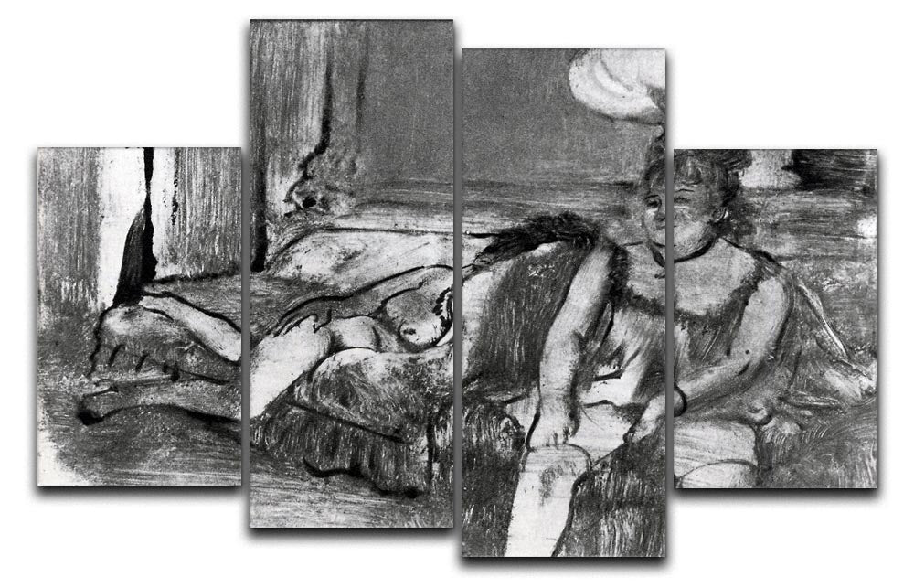 Taking a rest by Degas 4 Split Panel Canvas - Canvas Art Rocks - 1