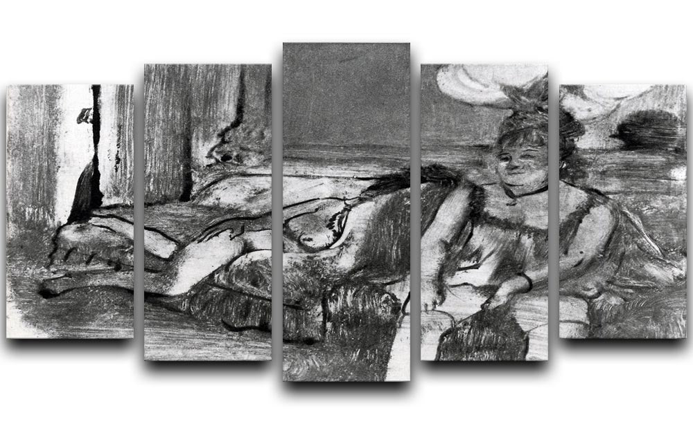 Taking a rest by Degas 5 Split Panel Canvas - Canvas Art Rocks - 1