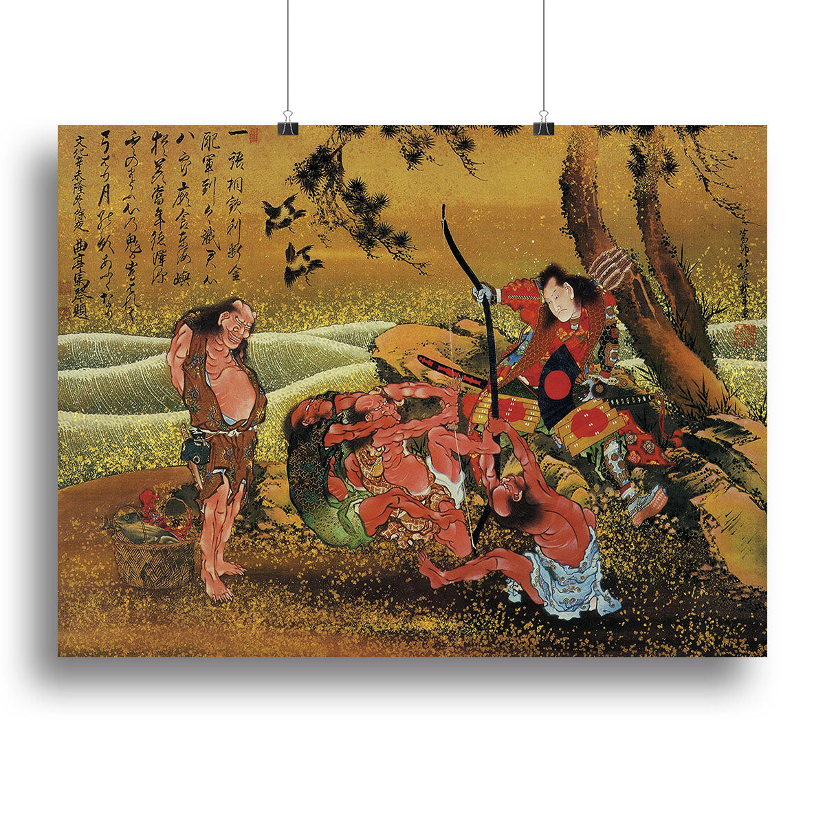 Tametomo and the demons by Hokusai Canvas Print or Poster - Canvas Art Rocks - 2