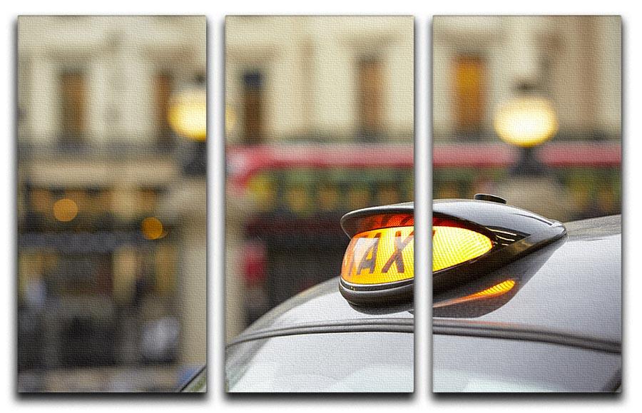 Taxi car selective focus 3 Split Panel Canvas Print - Canvas Art Rocks - 1