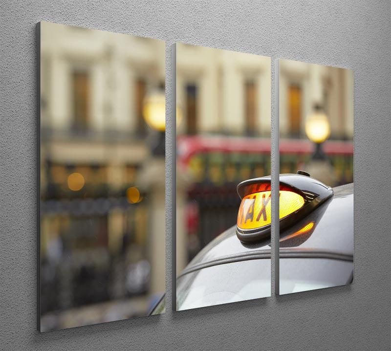 Taxi car selective focus 3 Split Panel Canvas Print - Canvas Art Rocks - 2