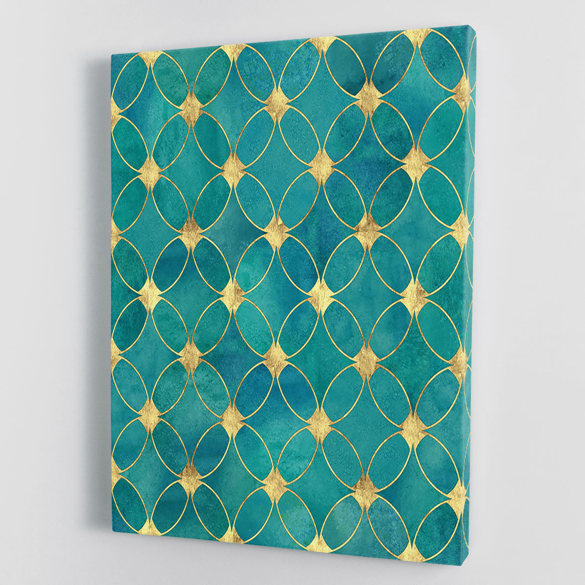 Teal and Gold Abstract Pattern Canvas Print or Poster - Canvas Art Rocks - 1