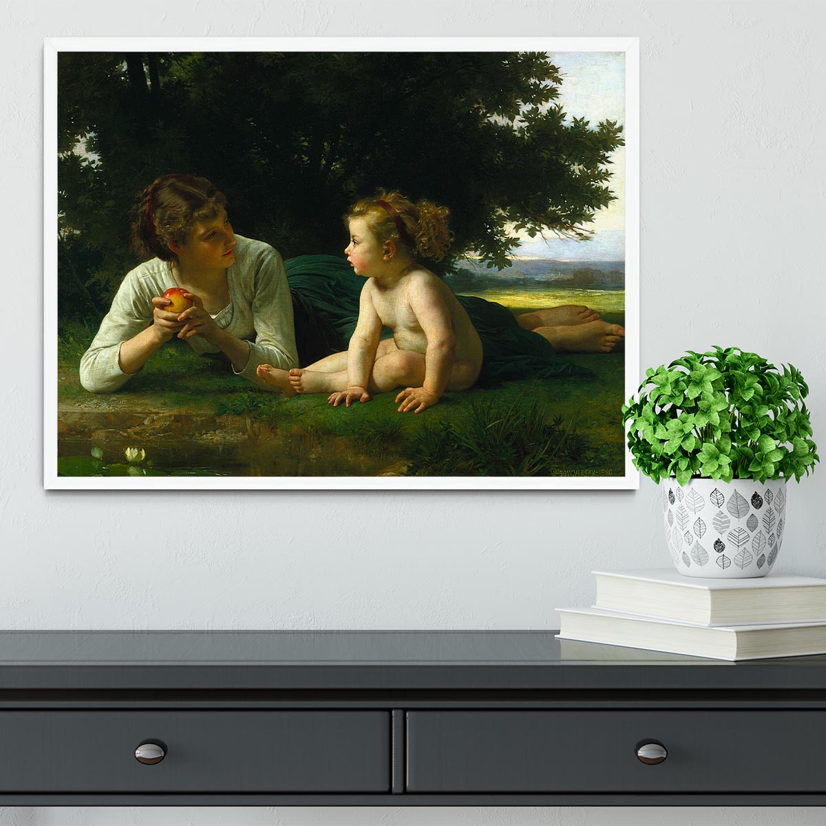 Temptation By Bouguereau Framed Print - Canvas Art Rocks -6