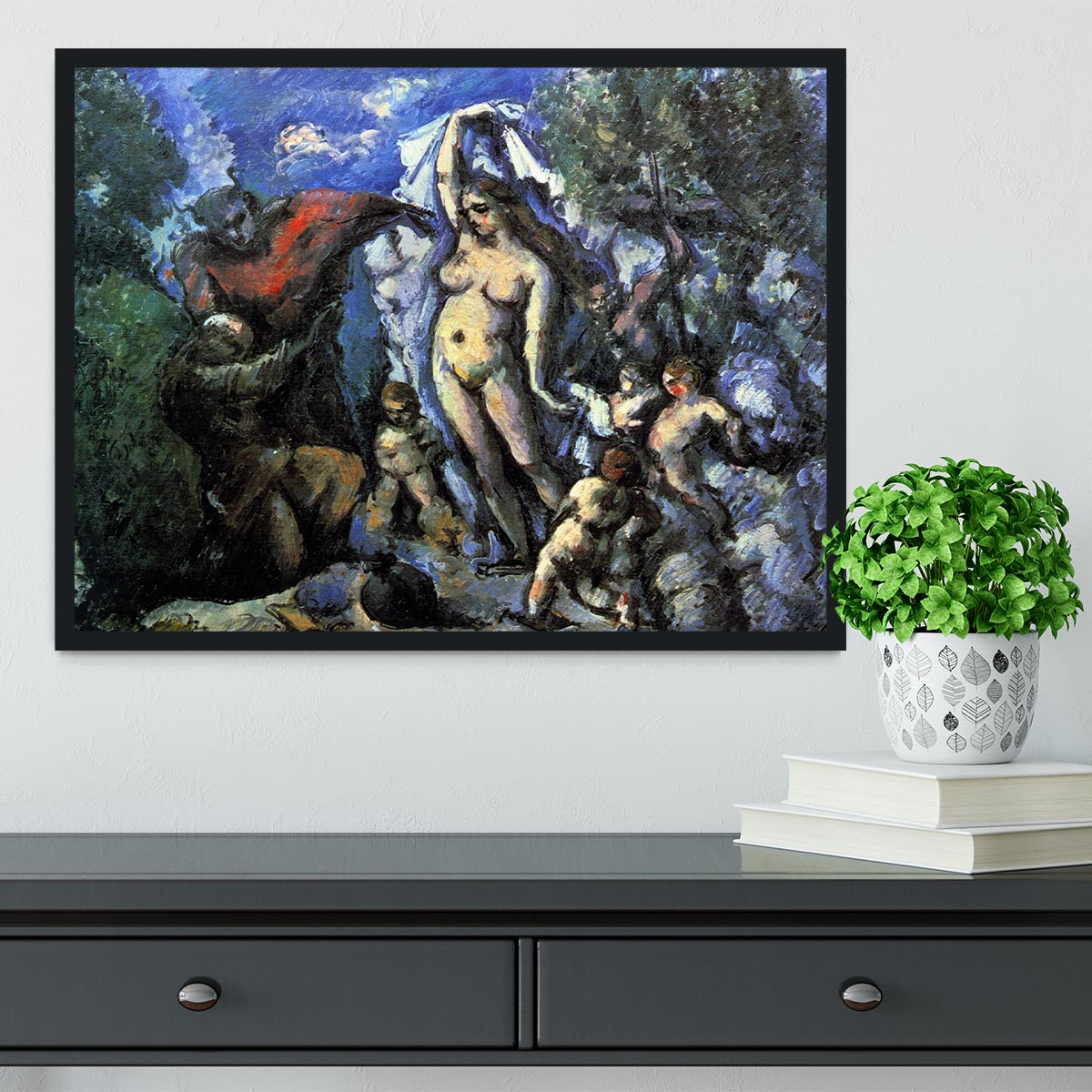 Temptation of St Anthony by Cezanne Framed Print - Canvas Art Rocks - 2
