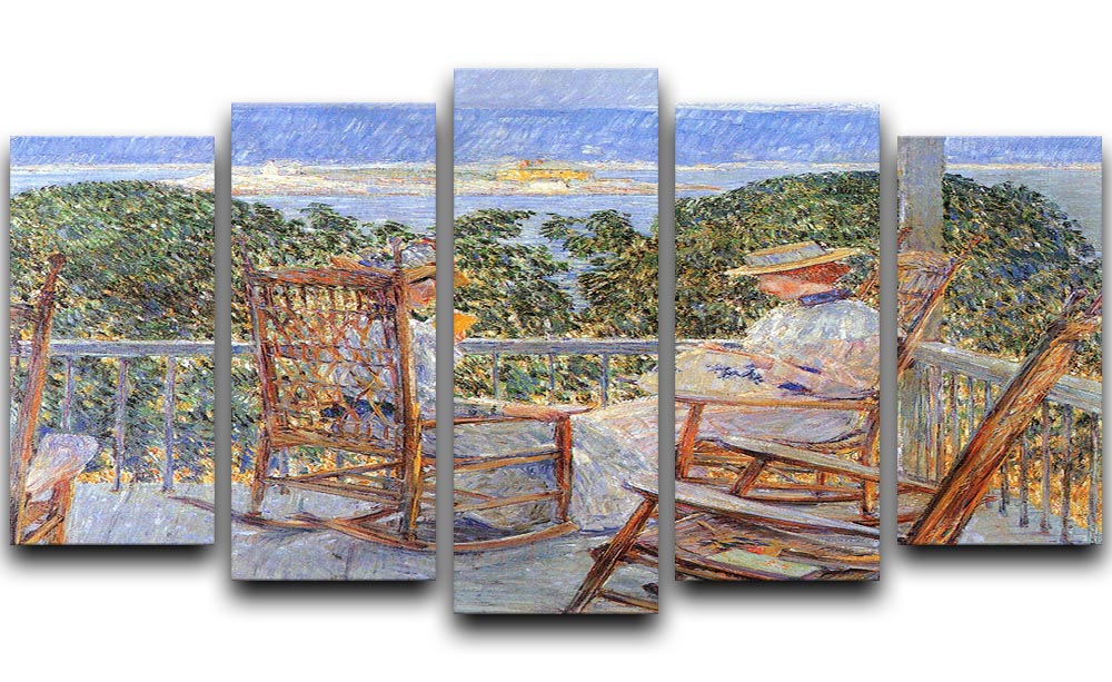Ten Pound Island by Hassam 5 Split Panel Canvas - Canvas Art Rocks - 1