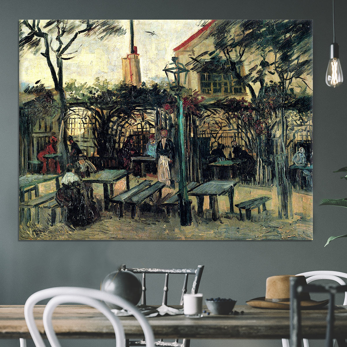 Terrace of a Cafe on Montmartre La Guinguette1 by Van Gogh Canvas Print or Poster - Canvas Art Rocks - 3