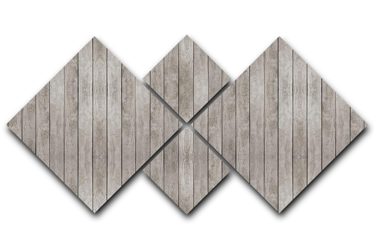 Texture of Old wood floor 4 Square Multi Panel Canvas - Canvas Art Rocks - 1