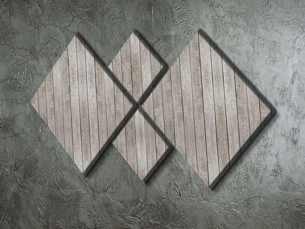 Texture of Old wood floor 4 Square Multi Panel Canvas - Canvas Art Rocks - 2