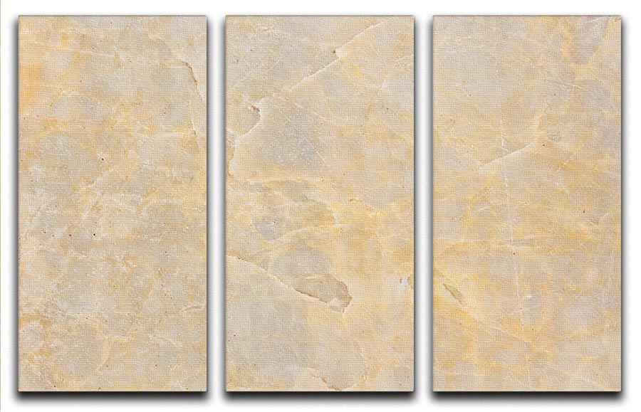 Textured Beige Marble 3 Split Panel Canvas Print - Canvas Art Rocks - 1