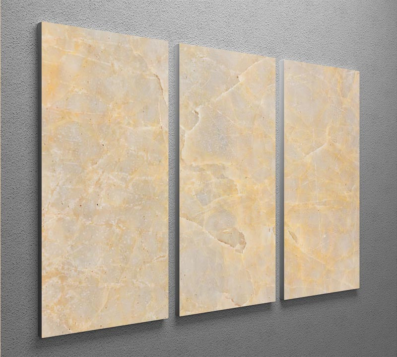 Textured Beige Marble 3 Split Panel Canvas Print - Canvas Art Rocks - 2