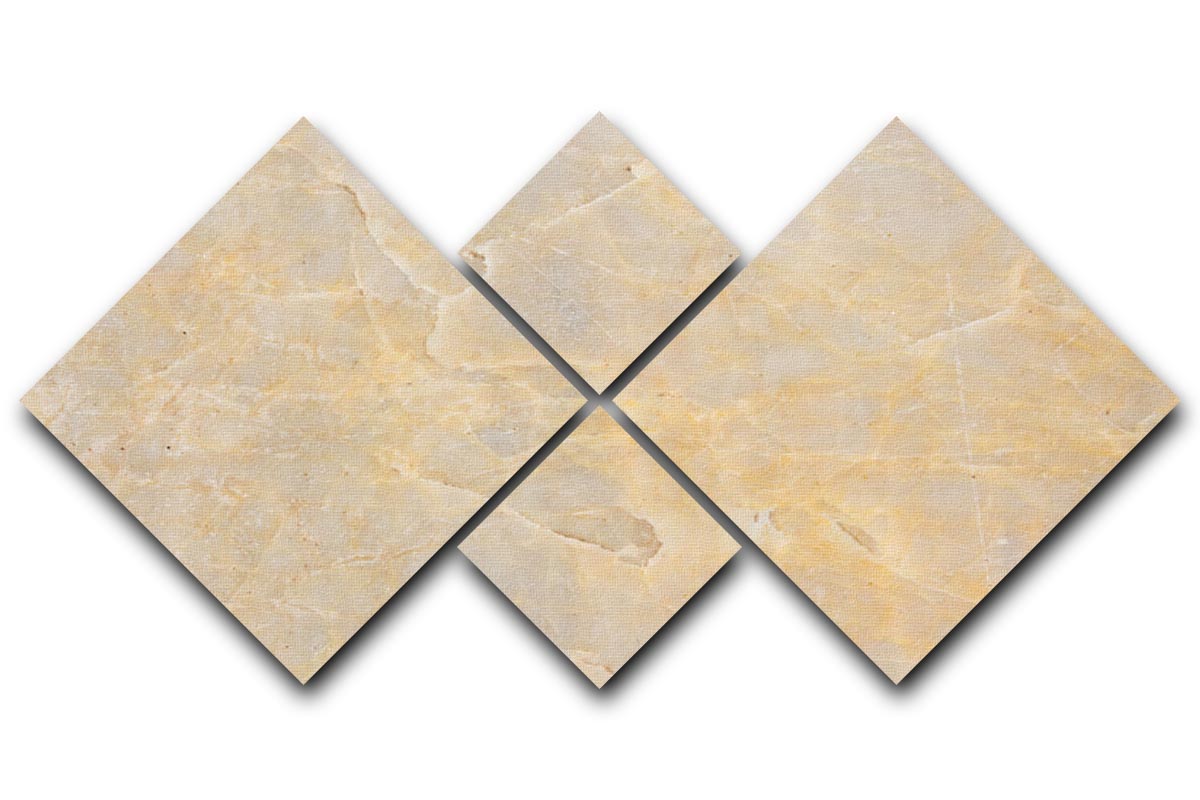 Textured Beige Marble 4 Square Multi Panel Canvas - Canvas Art Rocks - 1