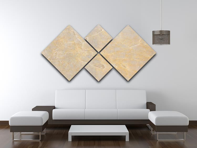 Textured Beige Marble 4 Square Multi Panel Canvas - Canvas Art Rocks - 3