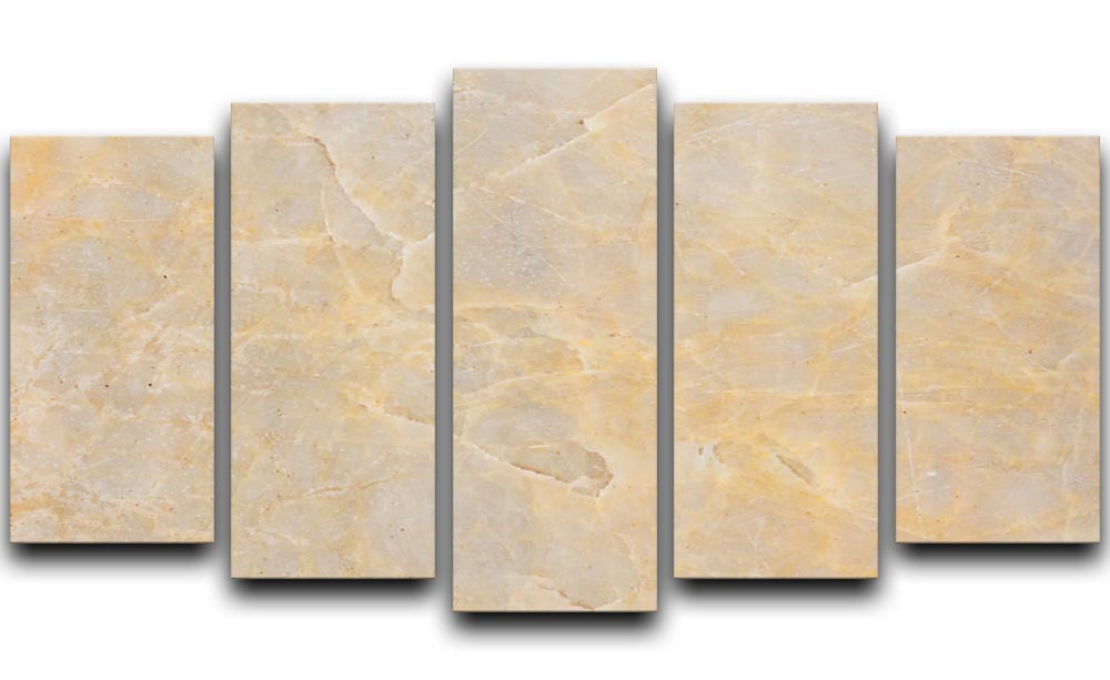 Textured Beige Marble 5 Split Panel Canvas - Canvas Art Rocks - 1