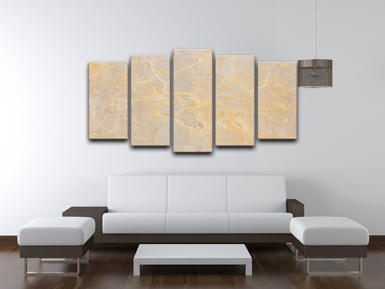 Textured Beige Marble 5 Split Panel Canvas - Canvas Art Rocks - 3