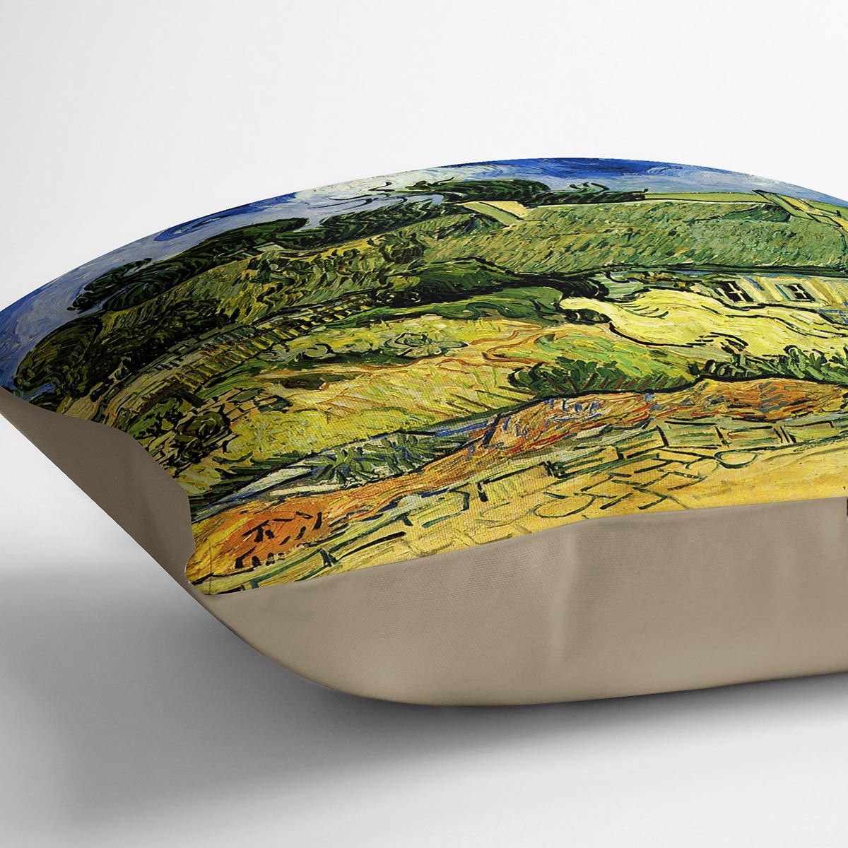 Thatched Cottages at Cordeville by Van Gogh Cushion