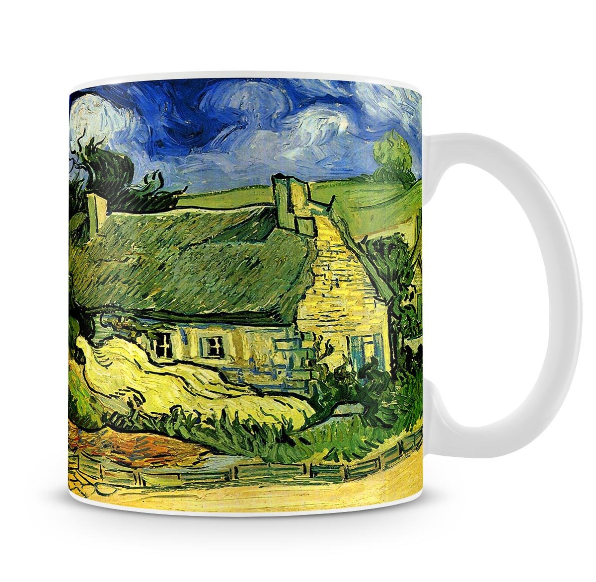 Thatched Cottages at Cordeville by Van Gogh Mug - Canvas Art Rocks - 4